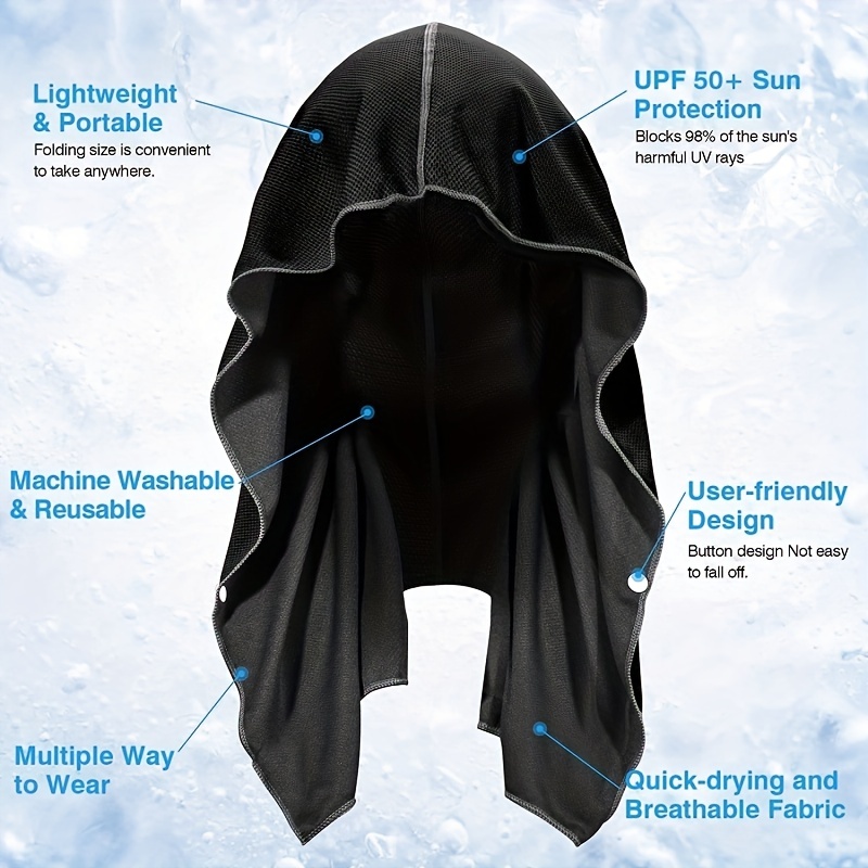 Outdoor Sport Hoodie - Ręcznik chłodzący z kapturem na plażę,