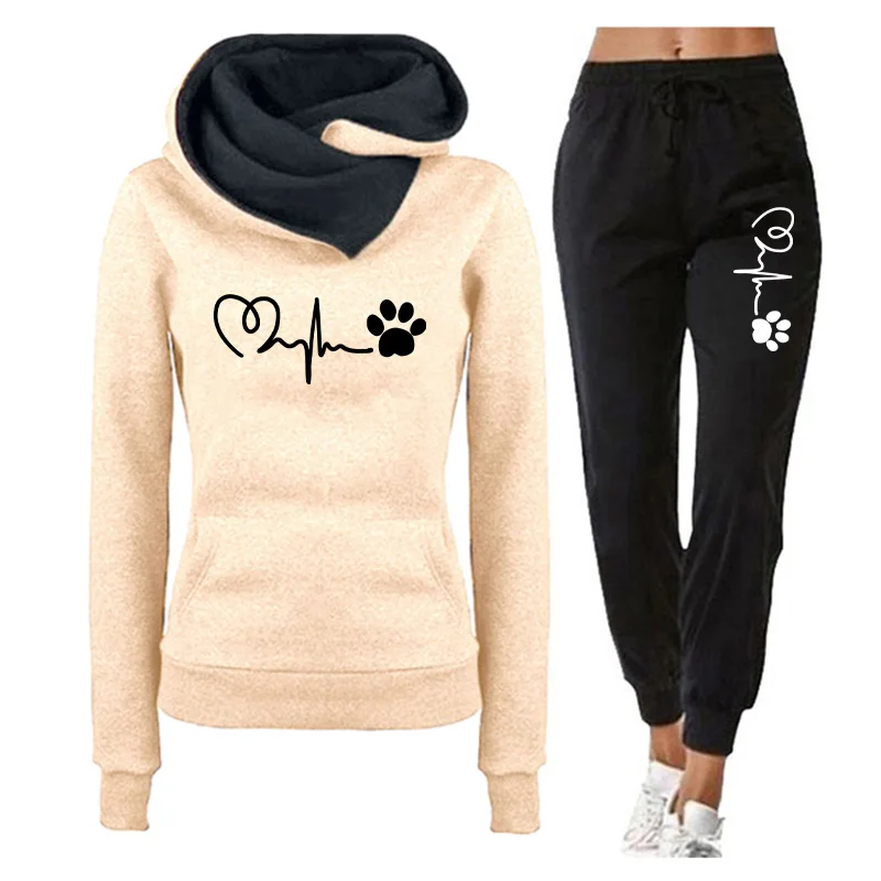Outdoor Sport Hoodie - Damski dwuczęściowy zestaw modowy na wiosnę