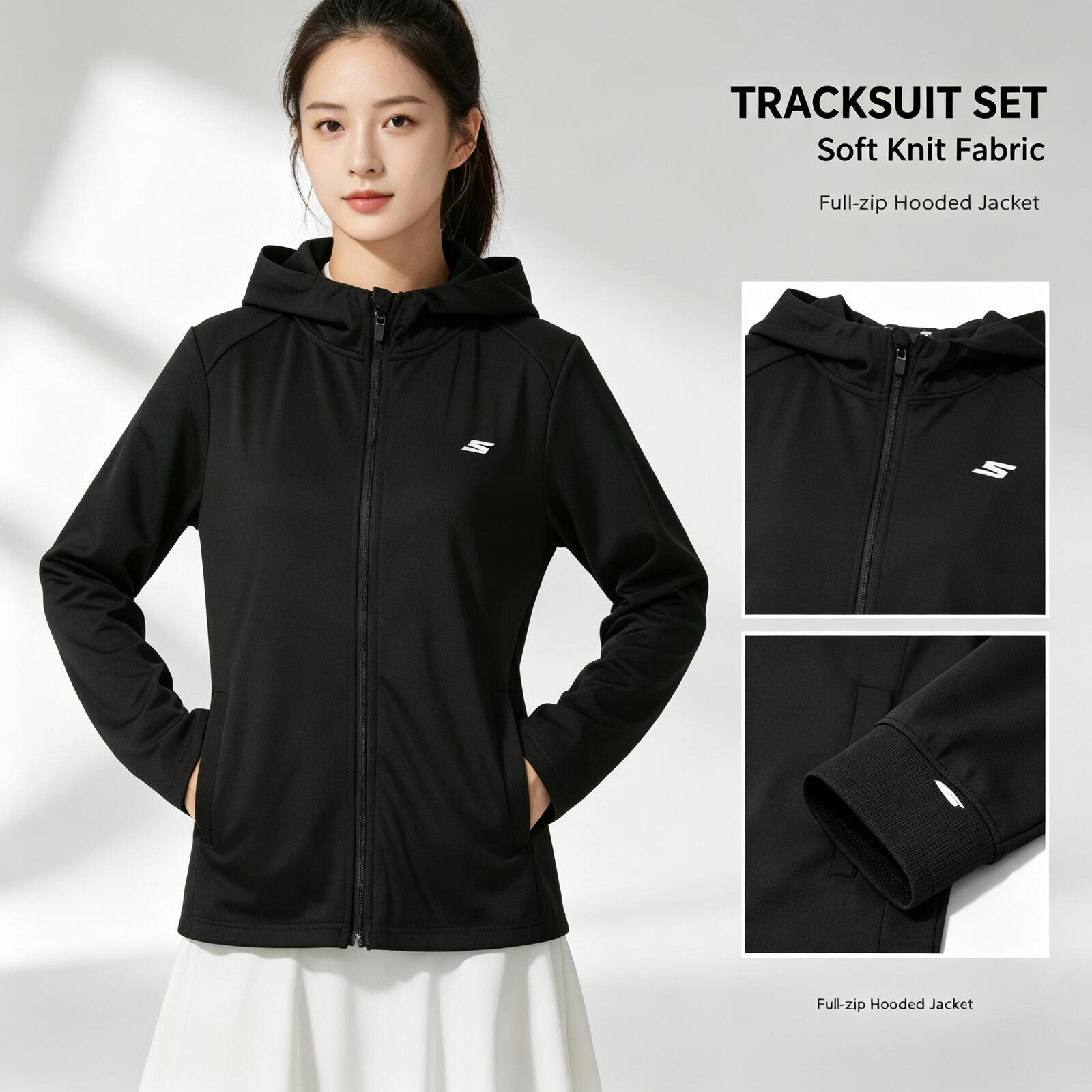 Outdoor Sport Hoodie - SKECHERS Damska lekka dzianinowa kurtka z