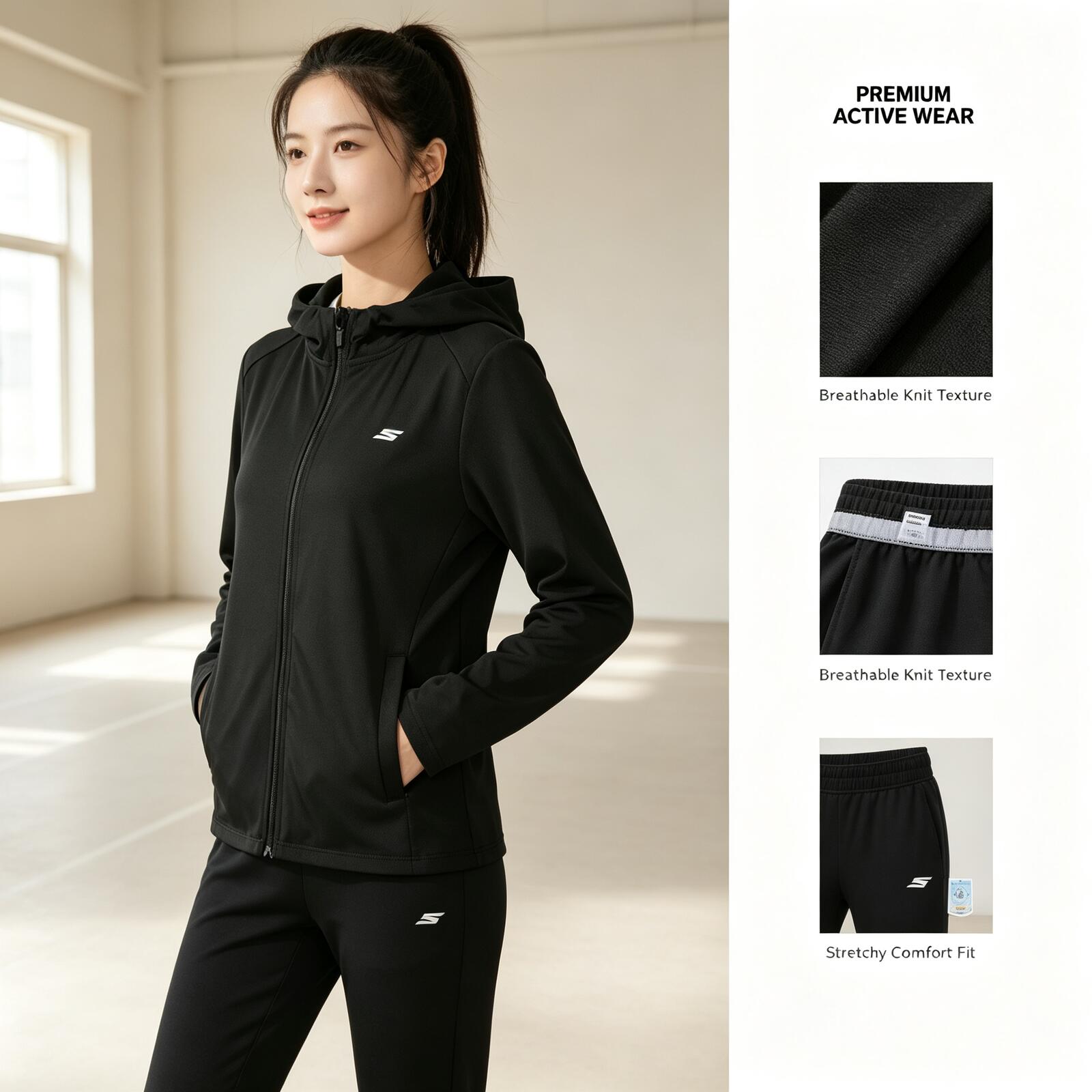SKECHERS Damska lekka dzianino – Outdoor Sport Hoodie recenzja i cena